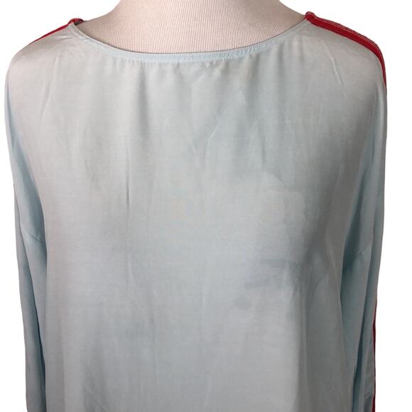 Sandro Lucienne Blue Striped Cutout Top - Picture 11 of 11